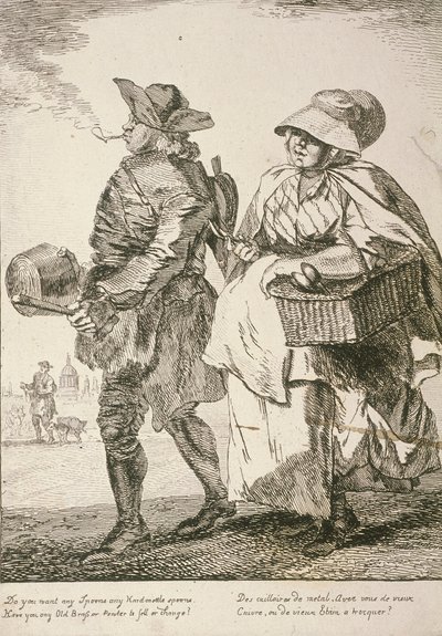 Two spoon sellers, Cries of London by Paul Sandby