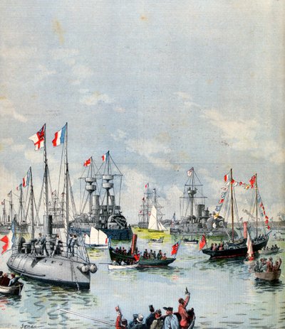 French Flotilla in Portsmouth Harbour, 1891 by Paul Senau