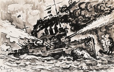 Battleship Fighting by Paul Signac