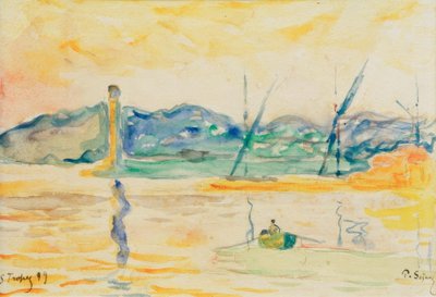 Harbor Entrance of Saint-Tropez at Sunset by Paul Signac