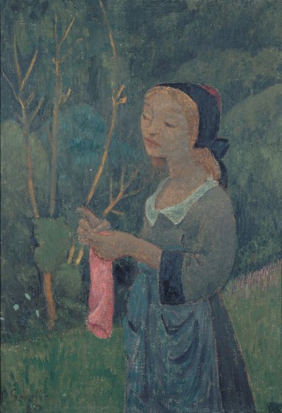 Girl with a Pink Stocking by Paul Sérusier
