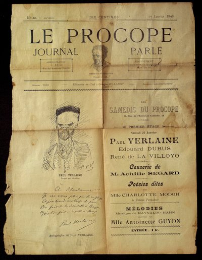 Journal du Procope, Parisian cafe by Paul Verlaine
