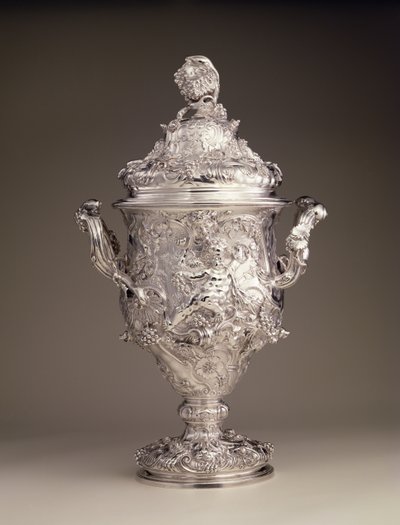 Two-handled cup and cover by Paul de Lamerie