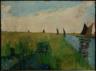 Hamme Landscape with Peat Boats by Paula Modersohn Becker