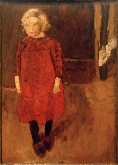 Standing Girl in Front of a Goat Stable by Paula Modersohn Becker
