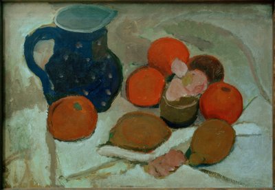 Still Life with Blue and White Spotted Jug (II) by Paula Modersohn Becker