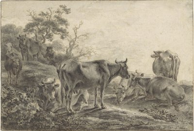 Cattle Herd by Paulus Potter (signed by artist)