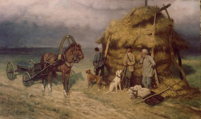 Hunters Caught in a Storm by Pavel Osipovich Kovalevsky
