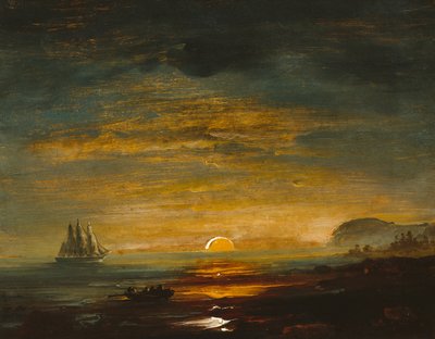 Coast Landscape with Sunset by Peder Balke