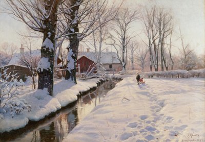 A Wooded Winter Landscape by Peder Monsted