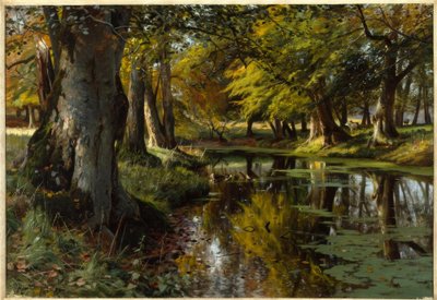 P. Mönsted, Late Summer by the Forest Stream by Peder Monsted