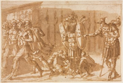 Victorious Soldiers with Trophy by Pellegrino Tibaldi
