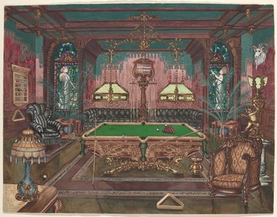 Pool Room, 1890 by Perkins Harnly