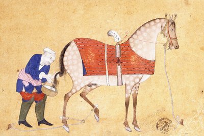 A Groom with a Horse, 1694 by Persian School