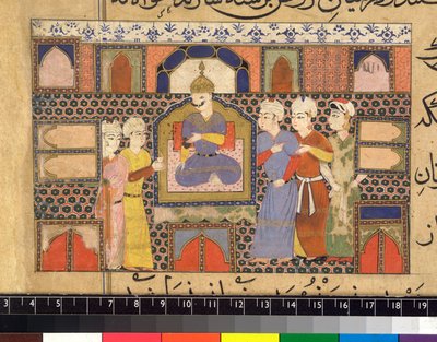 Ghiyath al-Din enthroned by Persian School