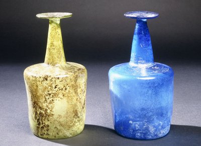 Persian free blown glass bottles by Persian School