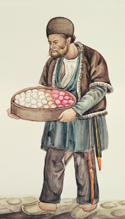 The egg seller by Persian School