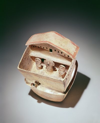 House with inhabitants, Recuay Culture by Peruvian School
