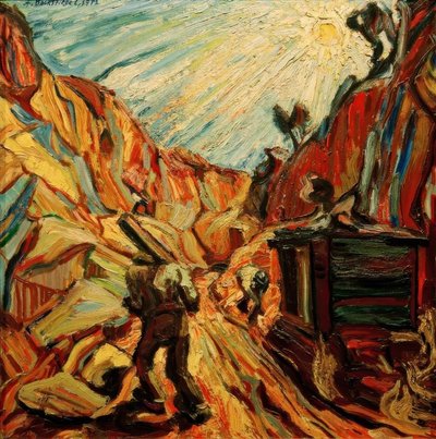 Workers in the Quarry by Peter August Böckstiegel