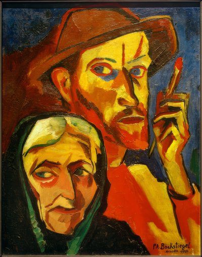 Self-Portrait with Mother by Peter August Böckstiegel