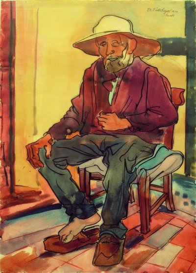 Westphalian Farmer Resting (Thorlümke) by Peter August Böckstiegel
