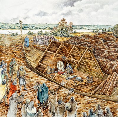 Sutton Hoo ship burial, 7th century by Peter Dunn
