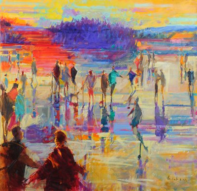 Bonspiel, Lake of Menteith by Peter Graham (Contemporary)