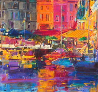 Honfleur Harbour by Peter Graham (Contemporary)