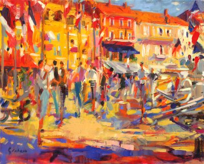 St. Tropez Promenade by Peter Graham (Contemporary)