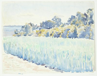 Funen Landscape. Cornfield by a Forest by Peter Hansen