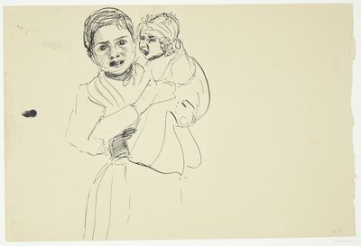 Italian Woman with Child in Arms by Peter Hansen
