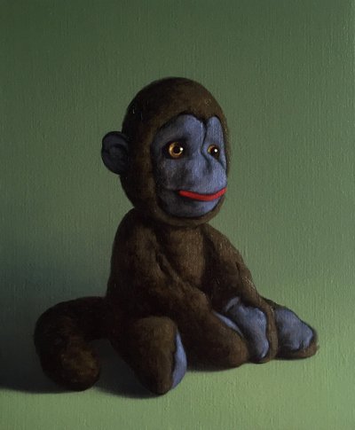 Brown Monkey on Green, 2016 by Peter Jones