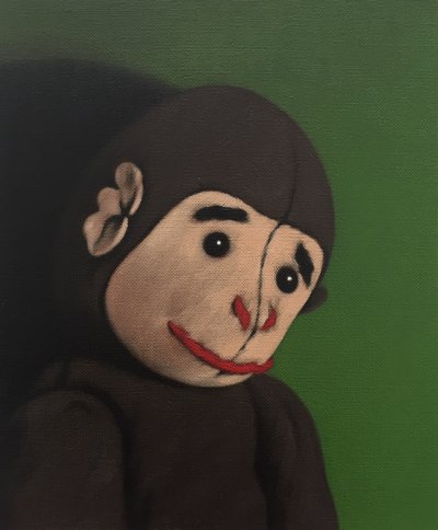 Monkey Portrait on Green, 2005 by Peter Jones