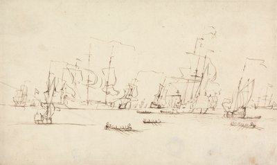 A Squadron at Anchor by Peter Monamy