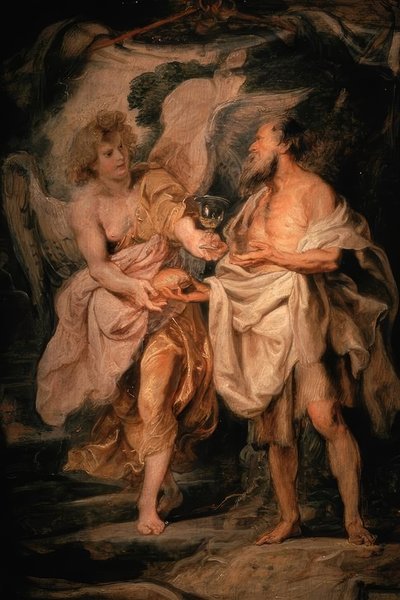 P.P. Rubens, Elijah and the Angel by Peter Paul Rubens