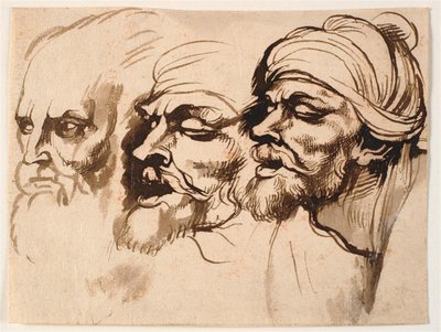 Three Male Heads by Peter Paul Rubens
