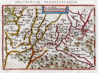 Map of Transylvania 1616 by Petrus Bertius
