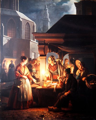 The Fish Stall by Petrus van Schendel