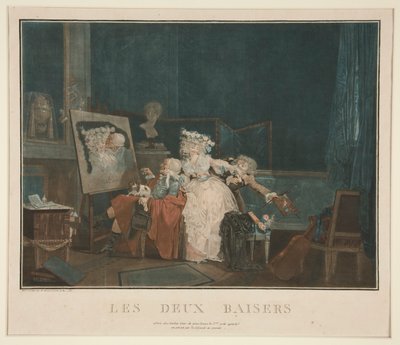 The Two Kisses by Philibert Louis Debucourt
