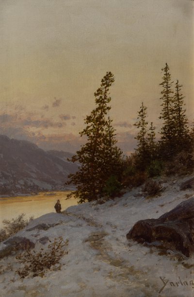 Man in Winter Landscape by Philip Barlag