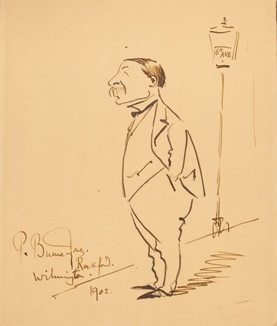 Caricature of Samuel Bancroft by Philip Burne Jones