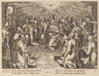 Pentecost by Philip Galle after Jan van der Straet