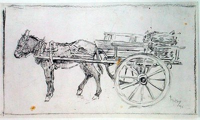 Donkey and Cart by Philip William May