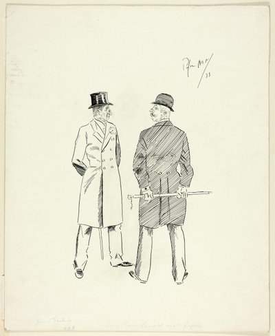 Two Gentlemen with Walking Sticks by Philip William May