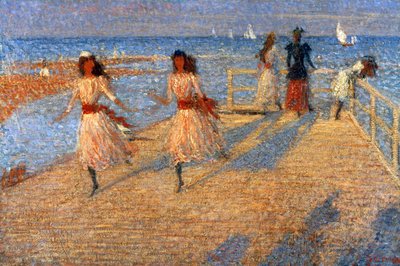 Girls Running, Walberswick Pier by Philip Wilson Steer