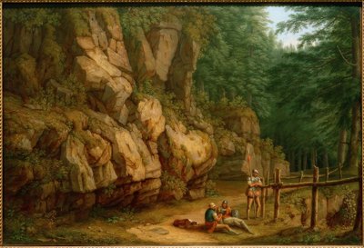 Rocky Landscape with Soldiers (Masso del Diavolo) by Philipp Hackert