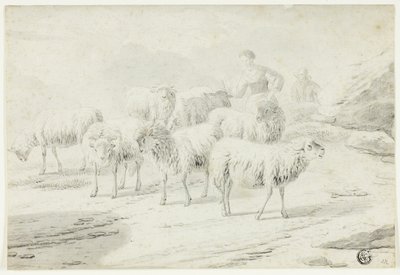 Shepherdess and Sheep by Philipp Peter Roos