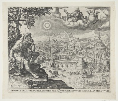 Jonah Complaining Under the Gourd by Philips Galle