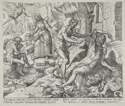 Satan Smiting Job with His Boils by Philips Galle