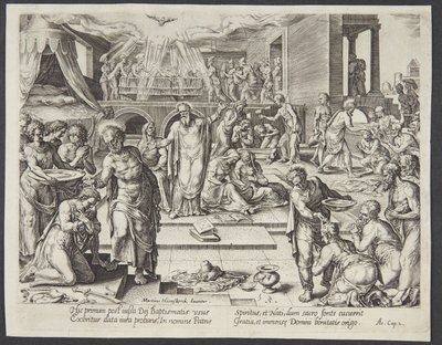 The Apostles Baptizing in Jerusalem by Philips Galle